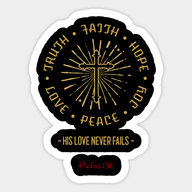 His love never fails Sticker by Rc tees